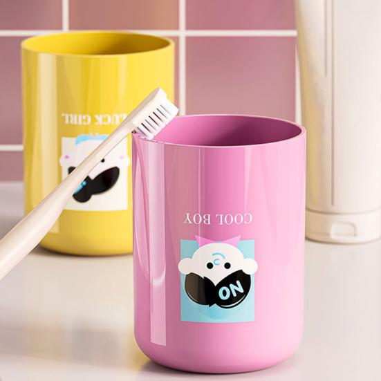 Cartoon Toothbrush Cup Holder Wall Mounted Storage Rack Space Saving Magnetic Upside Down Mouthwash Cups No-Drill Bathroom Organizer