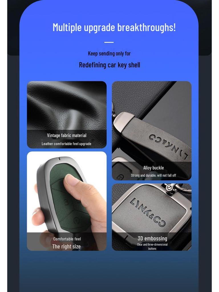 Ключница из цинкового сплава для моделей Lynk & Co - Подходит для Z20, Z10, Co 900 - Премиальный металлический держатель для смарт-карты