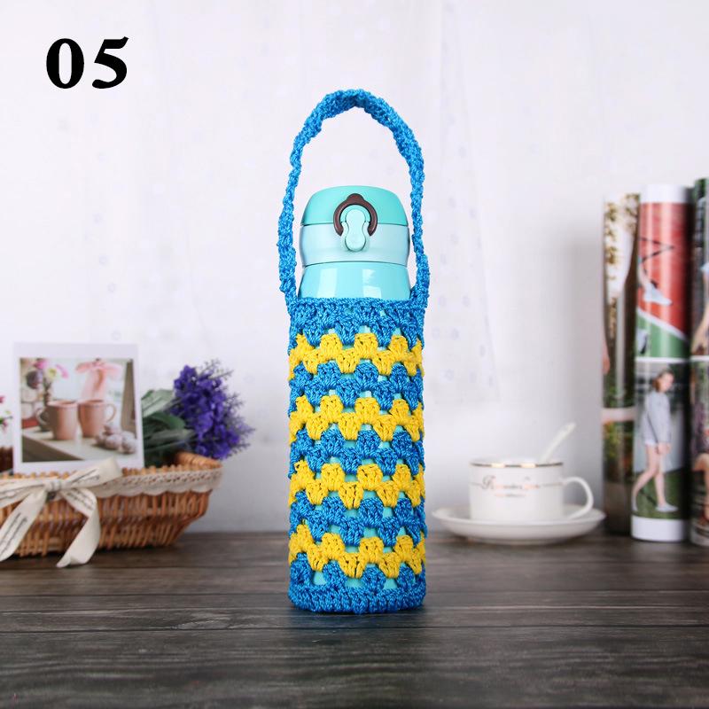 Портативный термос с ручкой, чехол для бутылки с водой, 400-600 мл, чехол для вязания крючком, держатель для бутылок с водой, сумка, чехол