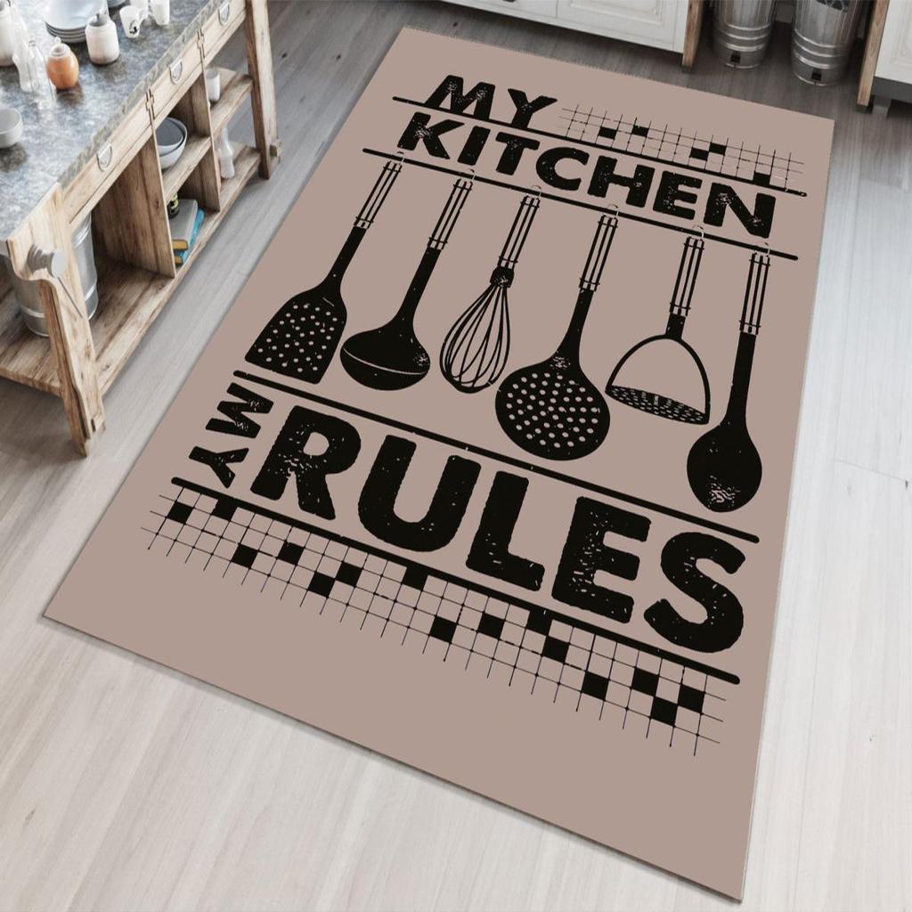 Epeddler Home Modern My Kitchen My Rules Digital Printing Non-Slip Dot Base New Generation Living Room, Kitchen, Hallway Carpet and Runner