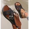 Fashion Summer Women Wedge Sandals Premium Orthopedic Open Toe Sandals Vintage Anti-Slip Leather Casual Slippers Platform Retro Shoes