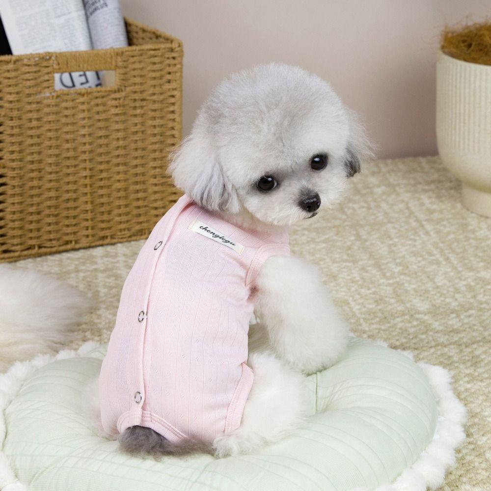 Wrapped Design Pet Onesie Breathable Material Dog Clothes Dog Belly Jumpsuit Yorkshire Puppy
