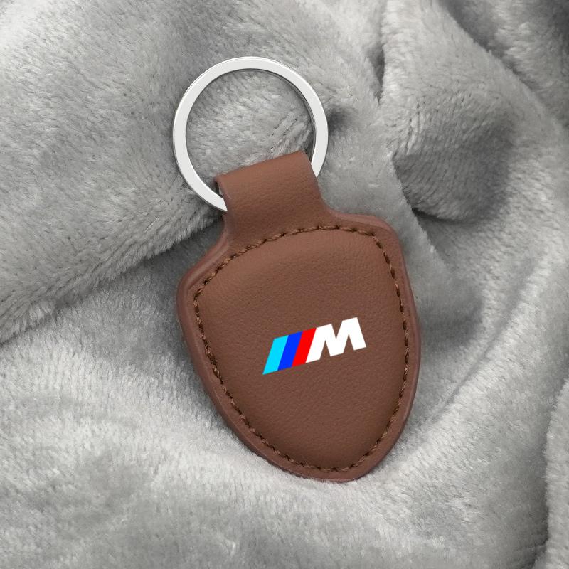 Leather Metal Keyring Key Chain Ring Car Logo Keychain For BMW M Performance E46 E90 E60 F10 F30 E39 E36 F20 E87 G30 E92 E91 X5 fsbm73