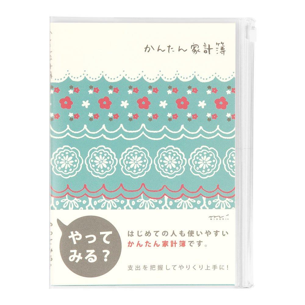 MIDORI 12393006 A5 Monthly Household Account Book, Lace Pattern