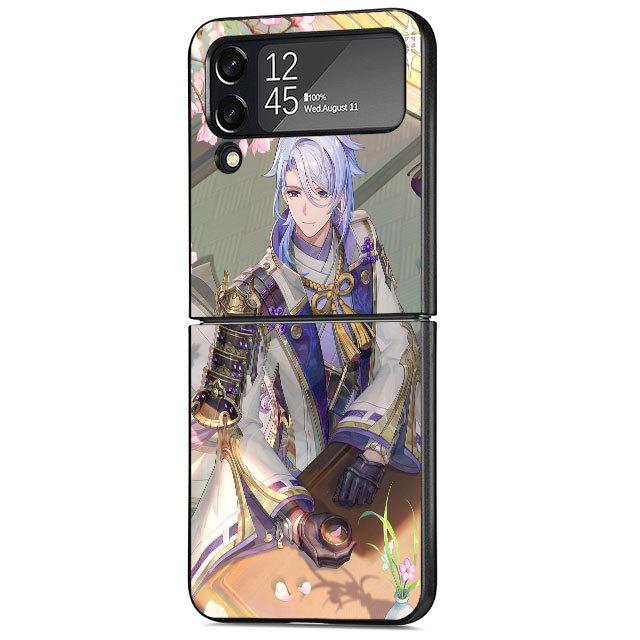 Case For Samsung Galaxy Zflip3 Z Flip 3 5g Zflip Z Flip 4 Flip3 Flip4 Genshin Impact Anime Cute Cover Black Cases Bumper