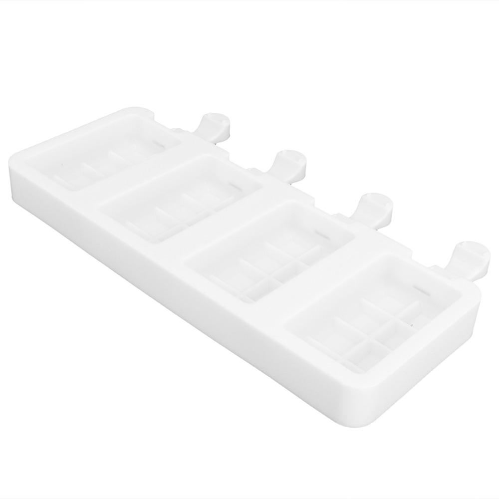 Grid Pattern Ice Bar Maker 4-Cavity DIY Ice Cream Mold Durable Silicone Ice Cream Mold Kitchen Use