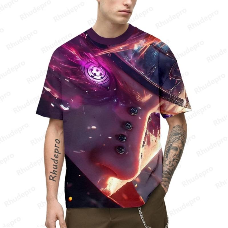 Новые мужские футболки, рубашки большого размера, подарок Наруто, тренд 2024 года, одежда первой необходимости, аниме, одежда Y2k, короткий рукав, хип-хоп, уличная одежда