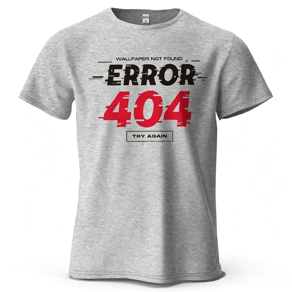 Error 404 Wallpaper Not Found Printed Unisexs Tshirt Oversized Glitch Art Graphic Tees For Unisex Tops Tees Streetwear