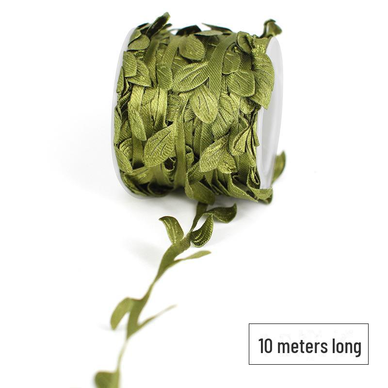 10 м DIY Ротанг Зеленые листья с пеньковой веревкой для декора детского сада