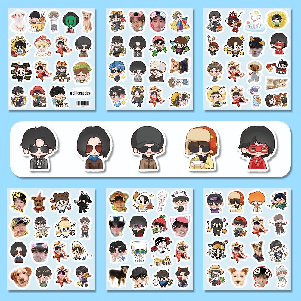 100 Cartoon Love Stickers - Q Version for Decorating Phones, Water Cups, Fridges, and Suitcases