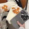 Женские милые мультяшные носки до середины икры с кошкой и собакой - Чесаный хлопок, Забавный кошачий хвостик, Бесшовный дизайн