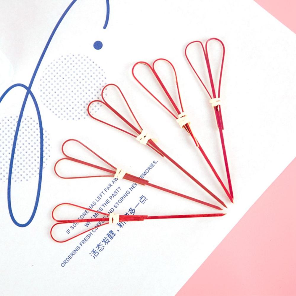 Barbeque Cocktail Bamboo Eco-friendly Decorative Scissor Shaped Toothpick Skewer Sticks Picks