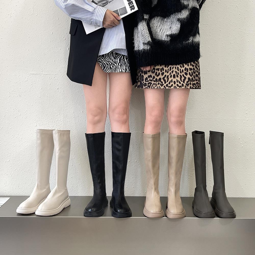 Boots Women's Knight Boots Autumn/Winter Chelsea Boots Boots Long Boots Fleece Thick-soled Martin Boots Tall Boots