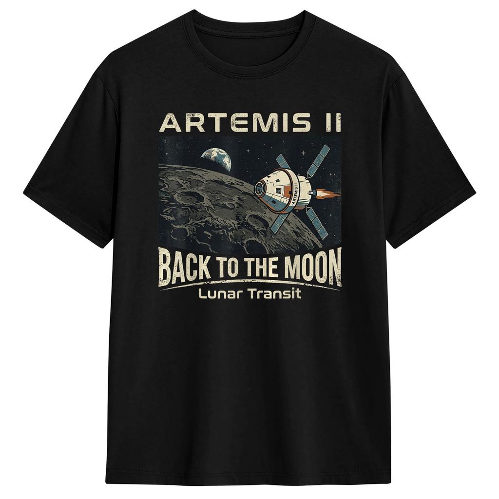 2026 Artemis 2 На Луну Футболка Унисекс и Женская Летняя Хлопковая Одежда Модная С Круглым Вырезом С Коротким Рукавом Уличная Мода