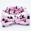 Leopard Makeup Wash Face Headbands for Women Coral Fleece Bow Dot Hairband Turban Knot Elastic Headwrap Girls Hair Accessories