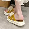 Fashion Fairy Versatile Beach Muffin Soft Bottom Flower One-Word Slippers 202 Summer New Cool Slippers Women's Outer Wear
