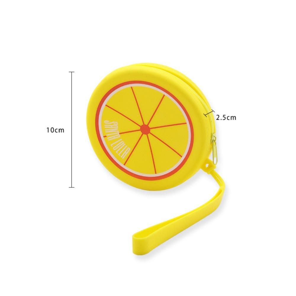 New Silicone Storage Bag Round Colorful Fruits Data Cable/earphone Storage Bag Small with Zipper Travel Coin Purse