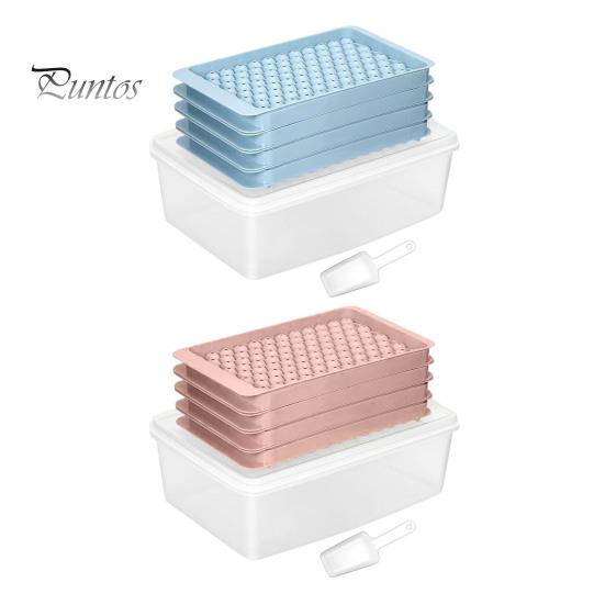 Mini Sphere Ice Tray Cube with Bin And Scoop, Small Round Balls Ball Mold for Coffee Drinks, Easy Release Stackable Silicone Freezer Clean