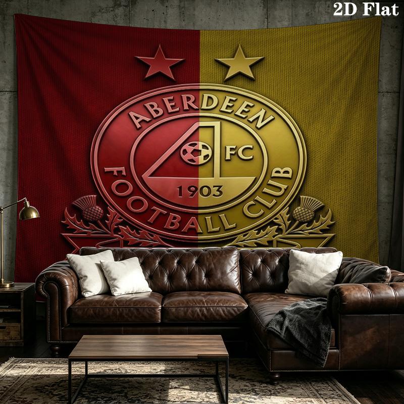 Custom Name Aberdeen FC Printed Tapestry – Wall Hanging for Bedrooms, Dorms, and Home Decor
