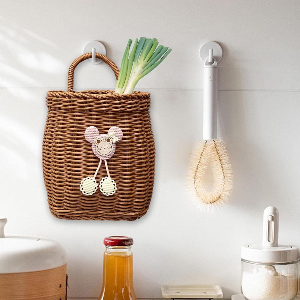 Подвесная корзина настенная для хранения плетеных мелочей многофункциональная декоративная ручная работа