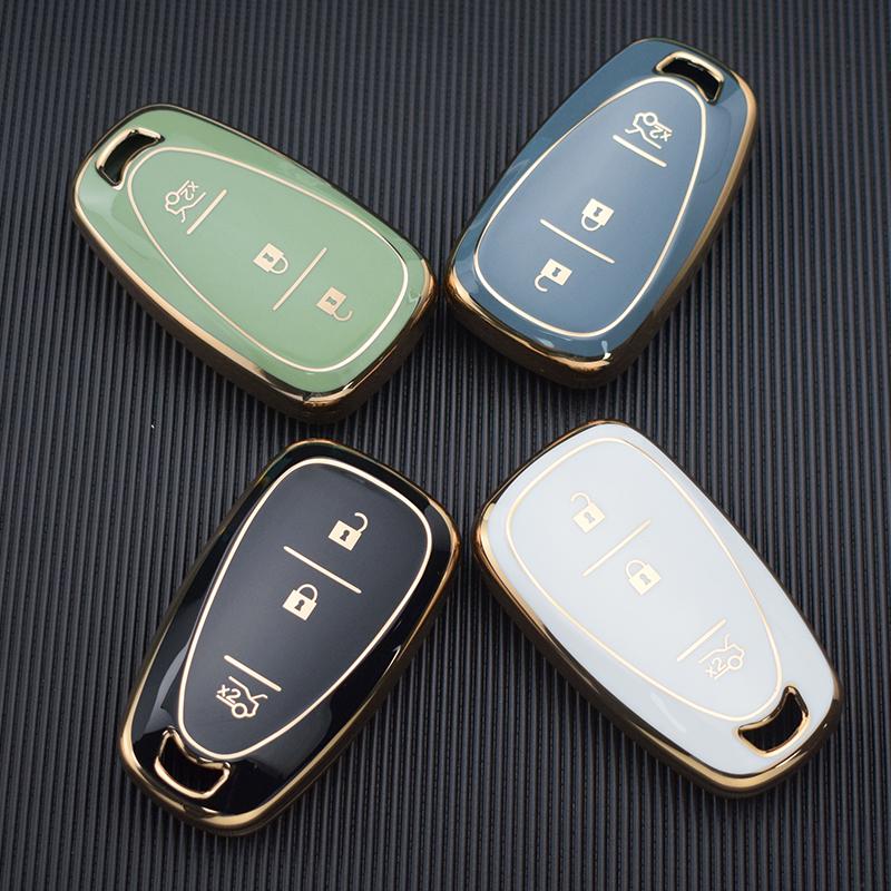 Чехол для дистанционного ключа из ТПУ с 3 кнопками для Chevrolet Onix Equino Orlando Cruze Spark Sonic Camaro Volt Bolt Trax Malibu Blazer Traverse