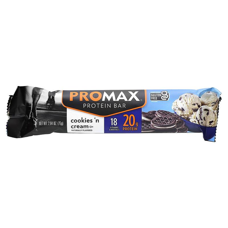 ProMax Protein Bar, Cookies 'n Cream, 12 Bars, 2.64 oz (75 g) Each