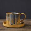 Retro Ceramic Cup Mug Style Simple Afternoon Tea Cup Creative Coarse Pottery Coffee Cup Saucer Set