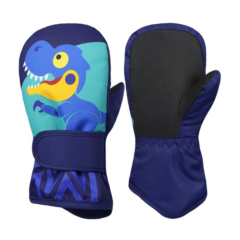 Cartoon Baby Winter Gloves Thicken Waterproof Kids Anti-Slip Skiing Gloves Outdoor Warm Snow Children Mittens for Girls Boys 1-6Y