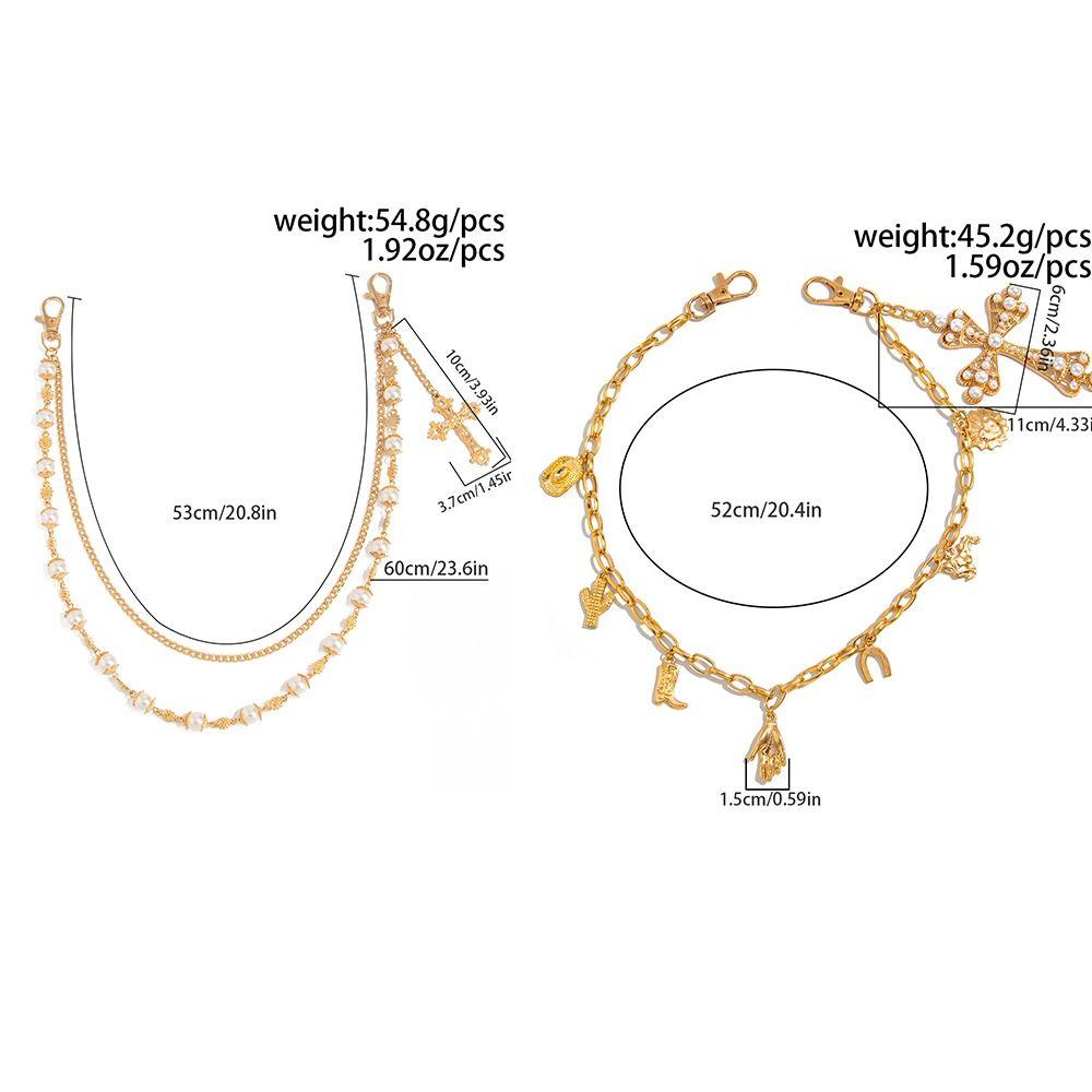 Gothic Punk Belt Chain Cross Pants Chain Retro Tassel Jeans Chain Male