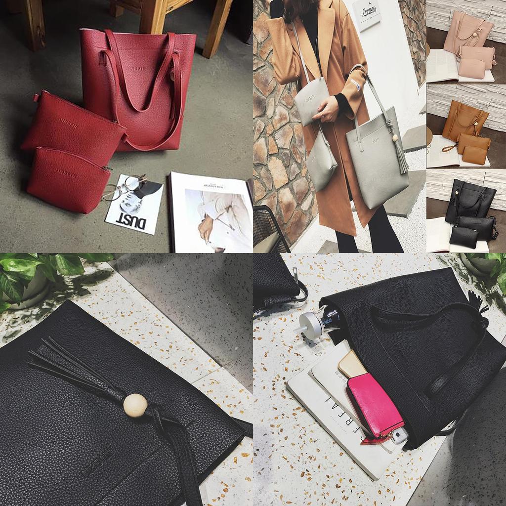 Элегантный женский набор из 3 предметов: наплечная сумка, модная сумочка, сумка-мессенджер, сумка-тоут