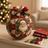Handmade Christmas Quilted Ornament Set Snowman Deer Vintage Fabric Xmas Ball Kit  Holiday Party