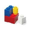 Room Copenhagen Контейнеры LEGO-кирпичи Мультиупаковка, 4 шт., Белый/Ярко-синий/Ярко-красный/Ярко-желтый, 40150001, Штабелируемые