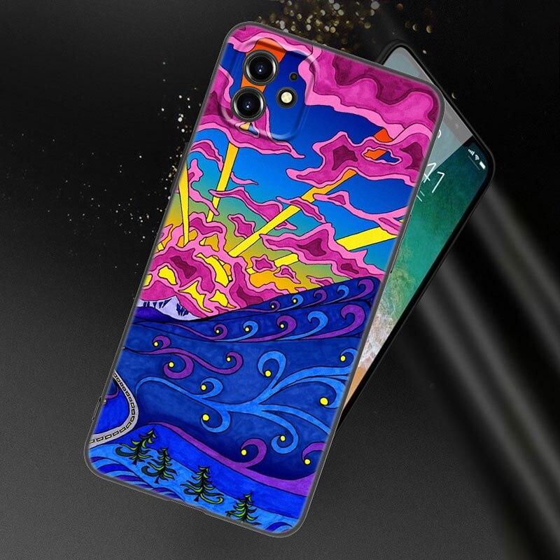 Чехол для телефона Psychedelic Trippy Art для Apple iPhone 13 12 Mini 11 Pro XS Max XR X 8 7 6S 6 Plus SE 2022 2020 5S 5 черный чехол