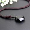 Jewelry Fashion Blessing Men Jewelry Lucky Necklace Obsidian Pendant Amulet Hexagram Shape