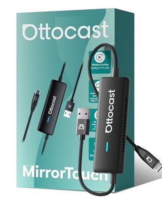 Ottocast Mirror Touch, Mirror Touch, Зеркалирование смартфона, Беспроводной адаптер CarPlay, Отображает экран вашего смартфона