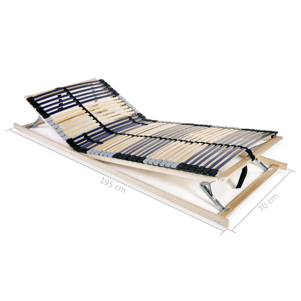 Slatted Bed Base Set 2 Pieces 42 Slats 7 Zone Support 70x200 cm