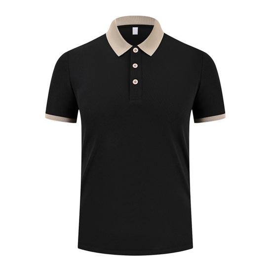 Unisex Waiter Waiteress Uniform Button Lapel Solid Color Short Sleeves Breathable Soft Coffee House Hotel Dinner Food Serving Top