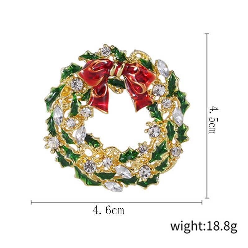 Blucome Красивая брошь в виде рождественского венка для женщин, заколки для хиджаба, свитера