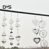 Metal Bird Reflector Wind Spinner Double-Sided Highly Reflective Indoor Outdoor Garden Yard Farm Hanging Love Heart Spiral Bird Deterrent Ornament