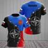 Russia Flag Men's T-shirts O-neck Russian Shirt 3D Printed Oversized Fashion Short Sleeve Men's Clothing Tops Loose Streetwear
