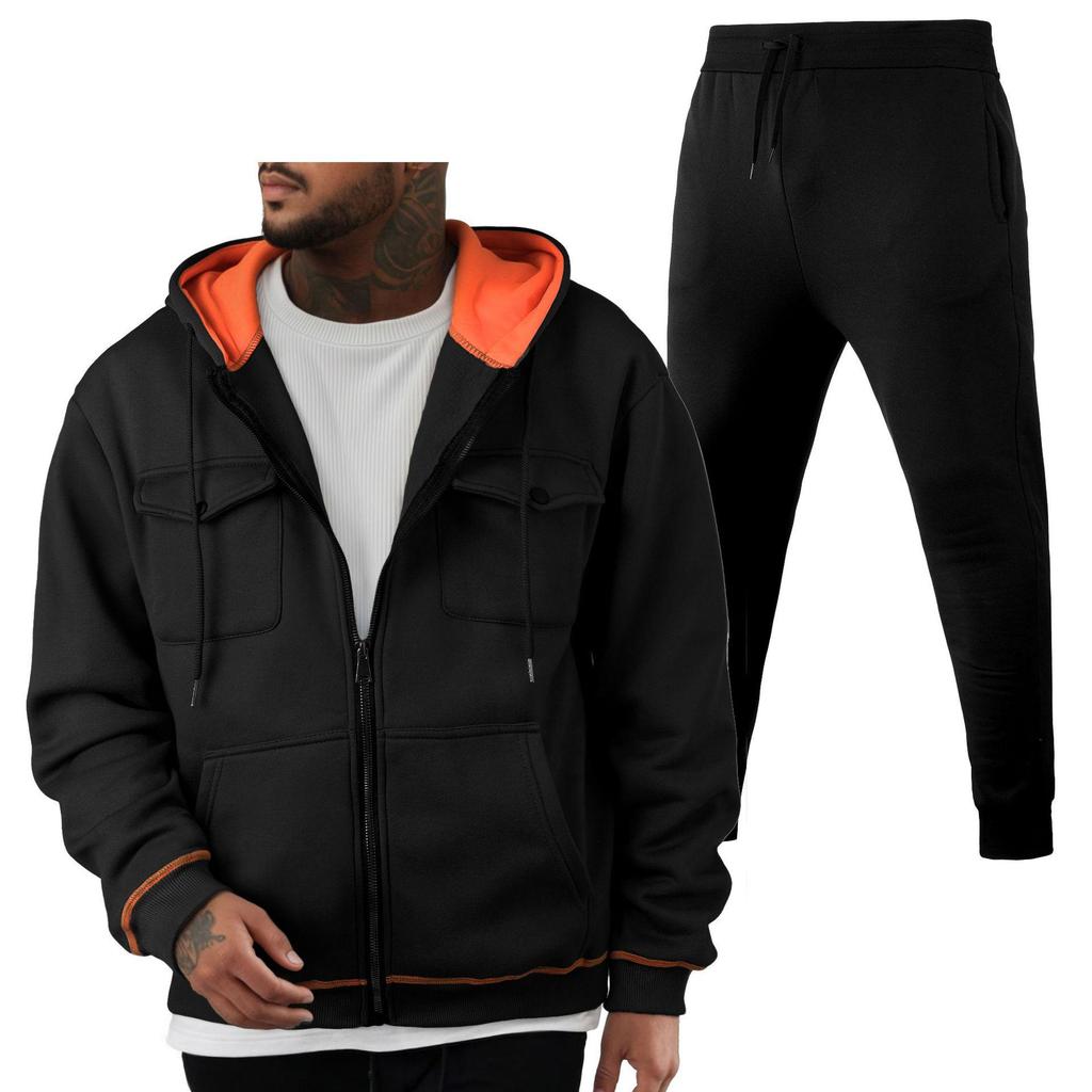 Мужская толстовка с капюшоном на молнии с несколькими карманами, ткань 220 г - Отправка в день заказа