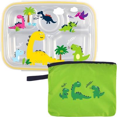 Детская сумка для завтрака Cool Dino Bag из нержавеющей стали, глубокая, тарелка + крышка + сумка, разные цвета, популярные корейские товары для родителей