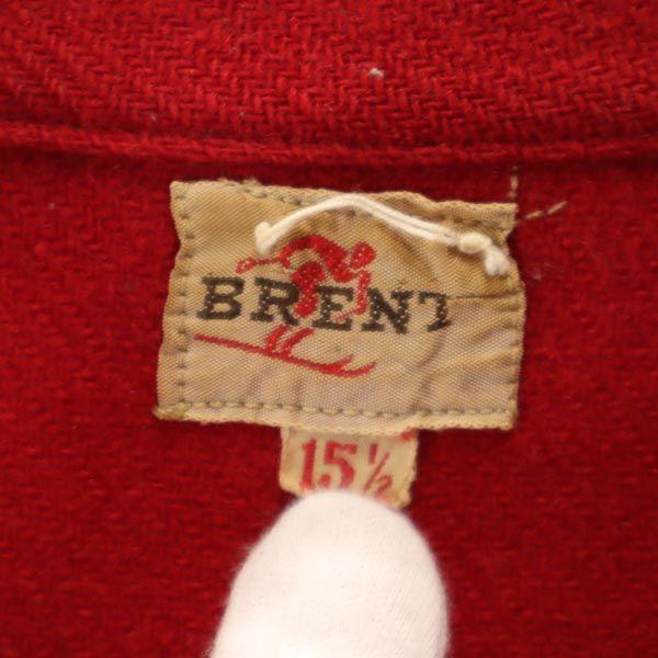 BRENT 40s Vintage Triangle Gusset Long Sleeve Shirt 15.5 Red Women Used