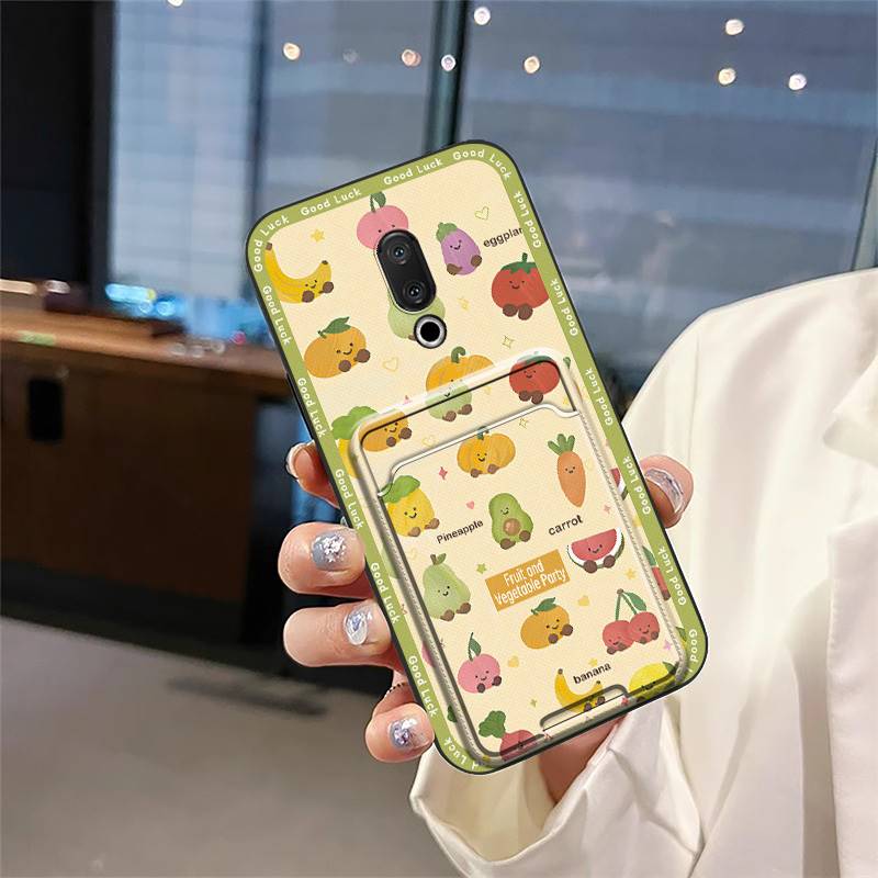 Cute Card Bag Phone Case For Meizu 15/15 Lite Fashion Design Dirt-resistant Soft Case Card Slot Cartoon Protective TPU