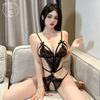 Sexy Lingerie Lace Hot Three-point Sexy One-piece Lingerie Temptation Hollow Open Gear Free Uniform