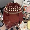Женский ретро рождественский свитер с узором Fair Isle - Свободный повседневный жаккардовый трикотаж для пар