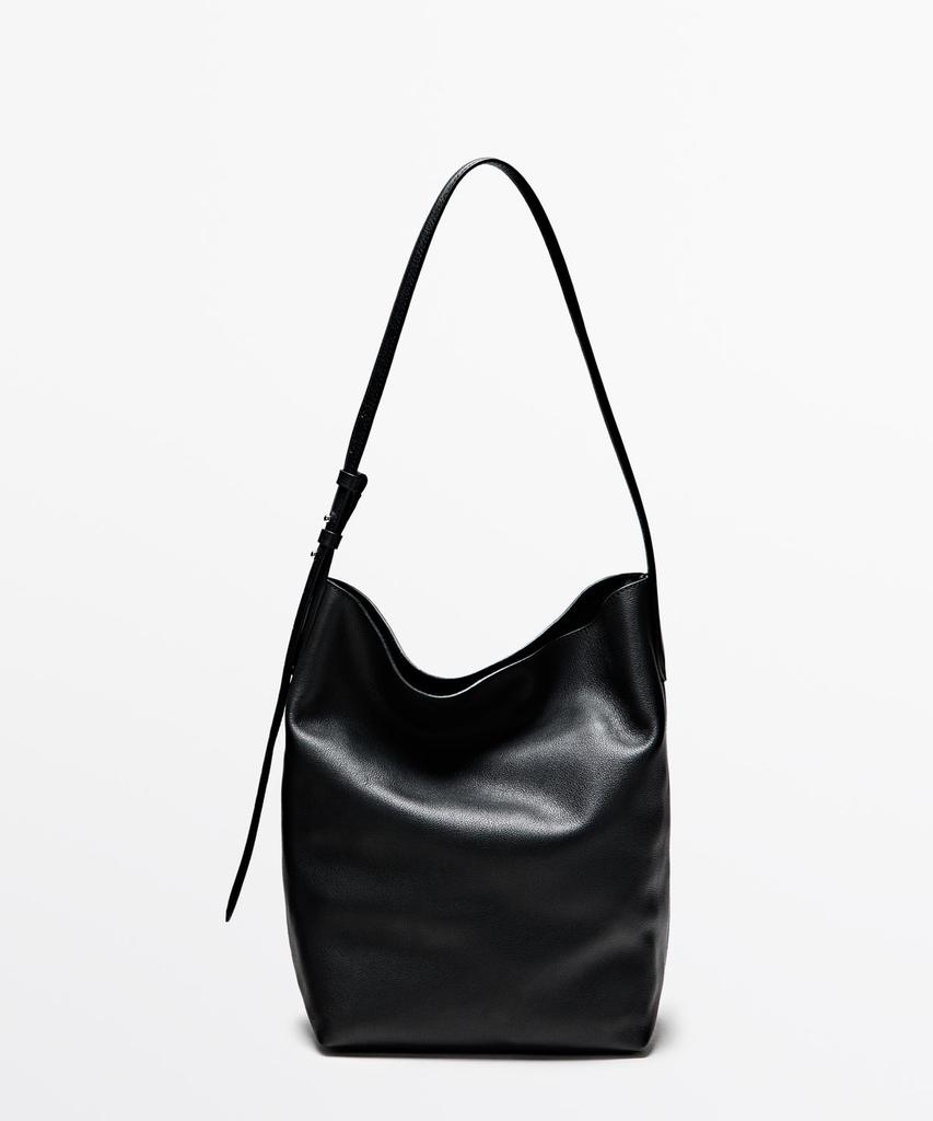 Massimo Dutti Napa Leather Bucket Bag