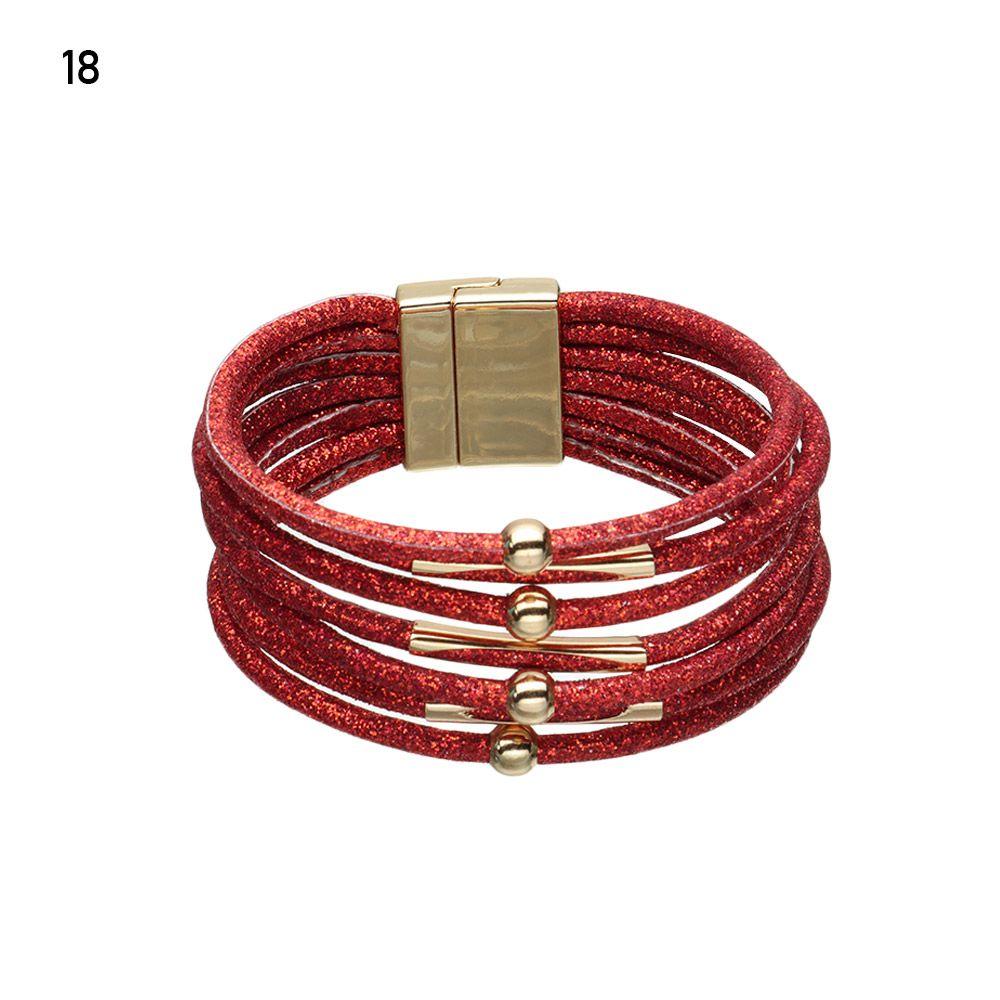 Retro Elegant Women Wrist Bands Leopard Leather Bracelets Multilayer Bangles Wide Wrap Bracelet