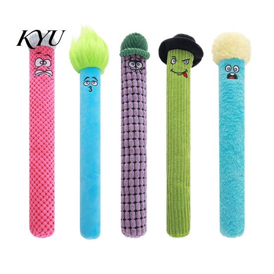 Interactive Dog Chew Toys Plush Toys, Squeaky Cartoon Strip Toy, Aggressive Chewer Durable Soft Fabric Pet Toy for Puppies Teeth Grinding Lightweight