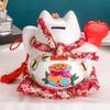 9-дюймовая керамическая счастливая кошка-копилка, удача, кот, ресторан, приветственный манящий кот, скульптура, украшения для кассового аппарата